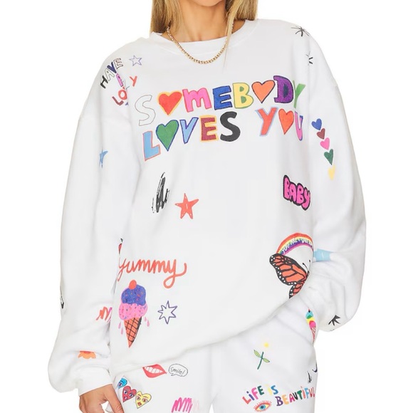 The Mayfair Group Tops - The Mayfair Group Somebody Loves You Graphics Crewneck Sweatshirt